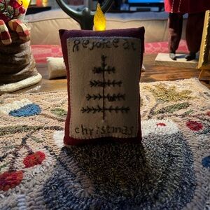 Festive Red and Cream Holiday Pillow